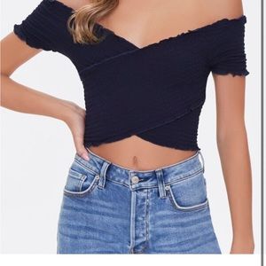 Criss cross ruched crop